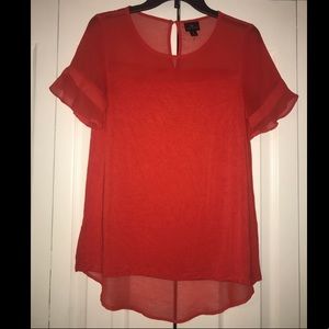 Red Illusion High-low Top